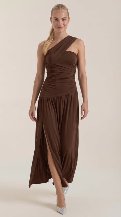 Ana Vanesa™ | Vestido Maxi Asimétrico de Un Hombro Enid