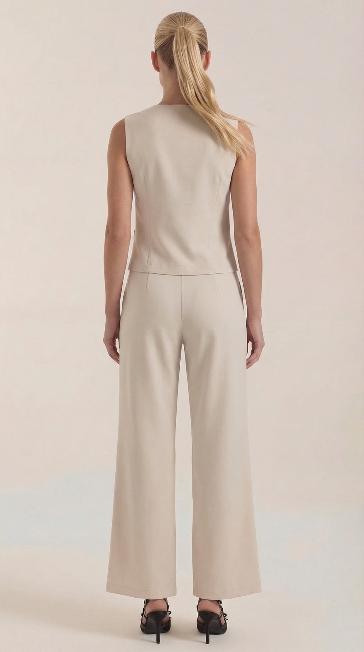 Ana Milena™ | Conjunto de Chaleco y Pantalones en Color Jengibre