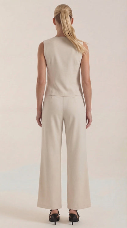 Ana Milena™ | Conjunto de Chaleco y Pantalones en Color Jengibre