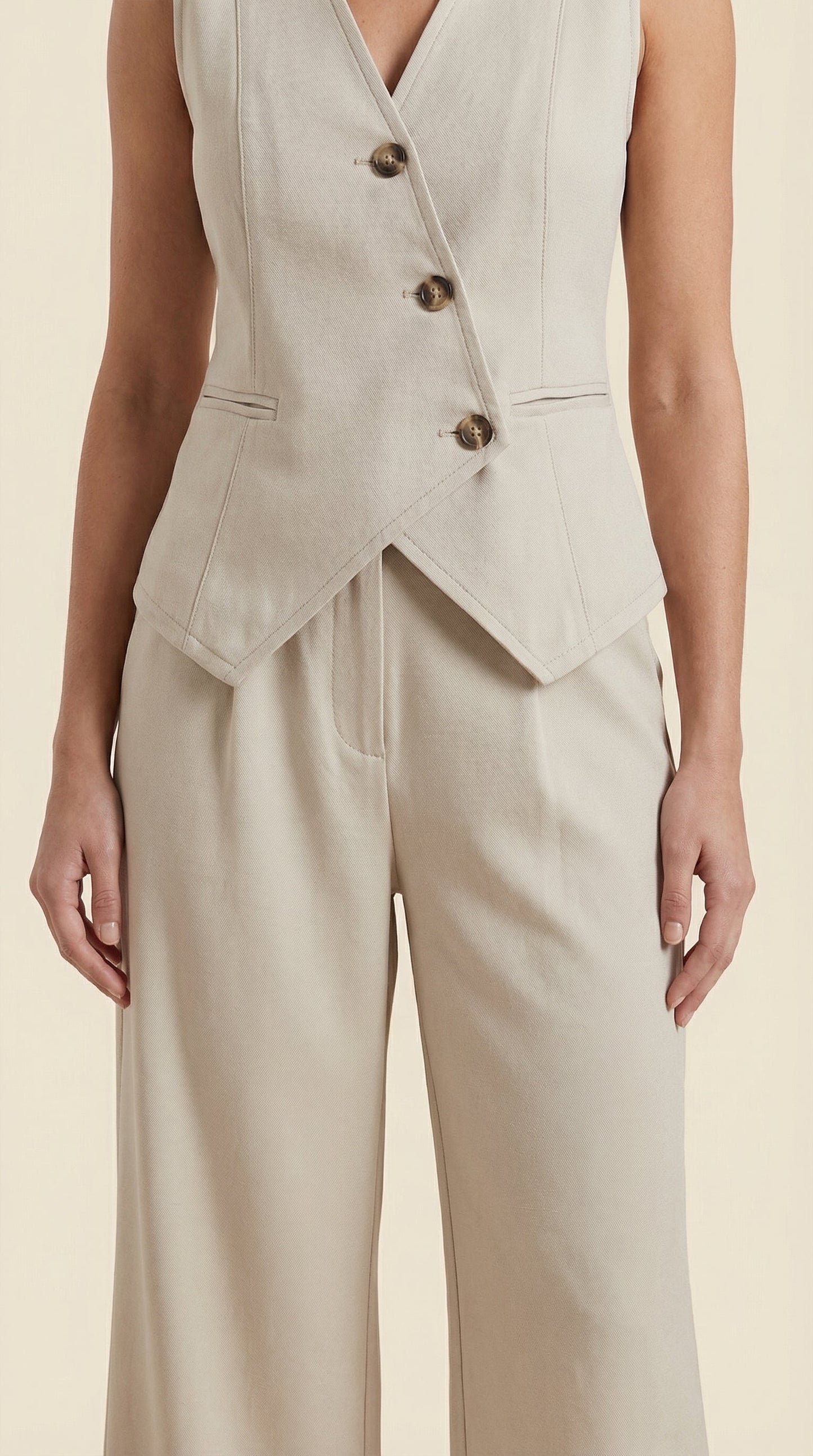 Yolanda Loida™ | Traje elegante de dos piezas con escote en V para mujer