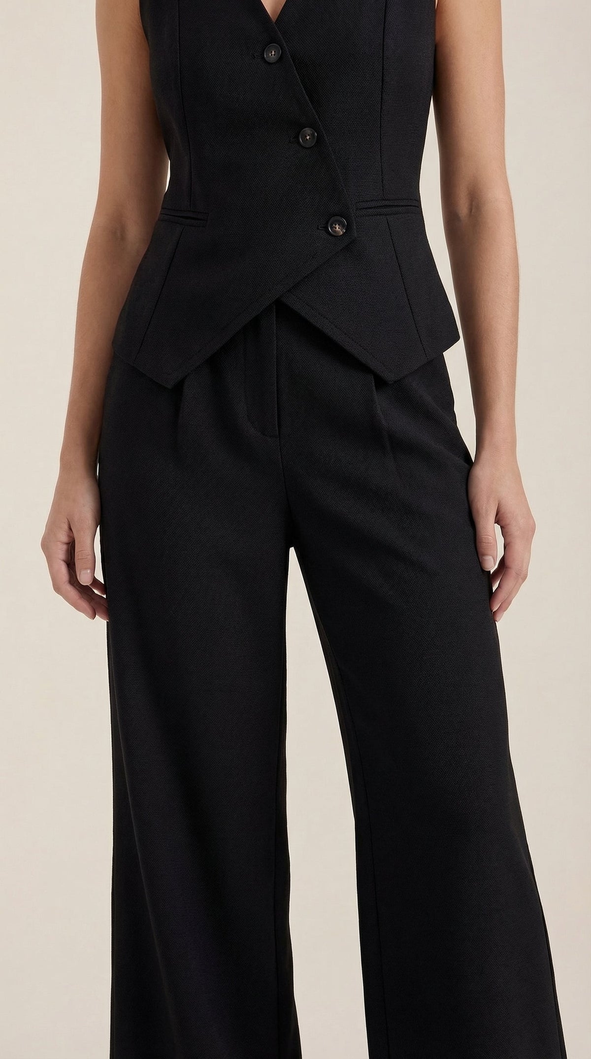 Ana Milena™ | Conjunto de Chaleco y Pantalones en Color Jengibre