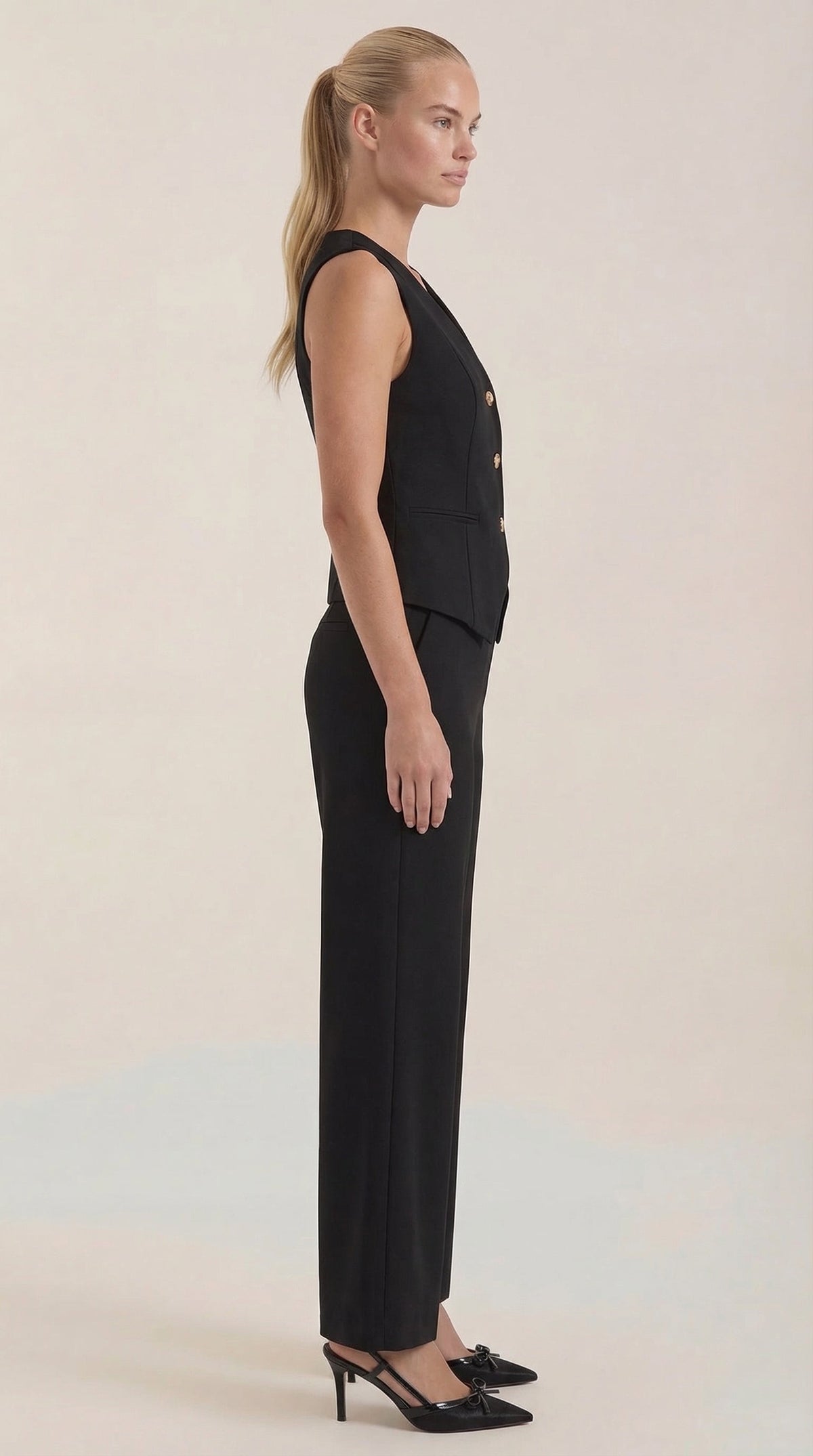 Ana Milena™ | Conjunto de Chaleco y Pantalones en Color Jengibre