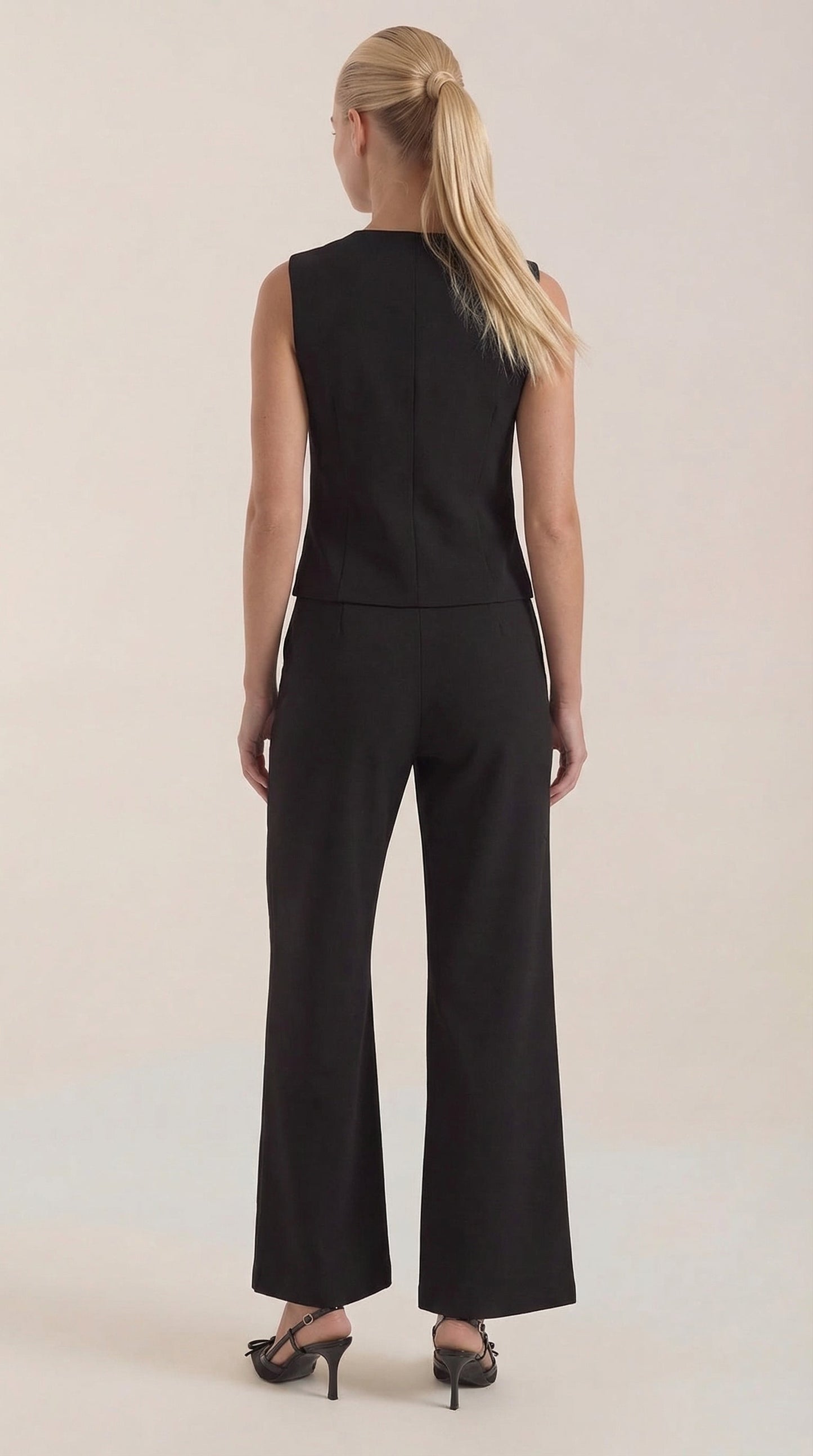 Ana Milena™ | Conjunto de Chaleco y Pantalones en Color Jengibre