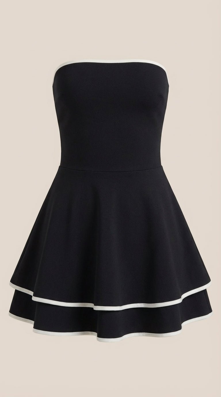 Ana Verónica™ | Vestido Mini Greta con Detalles Contrastantes