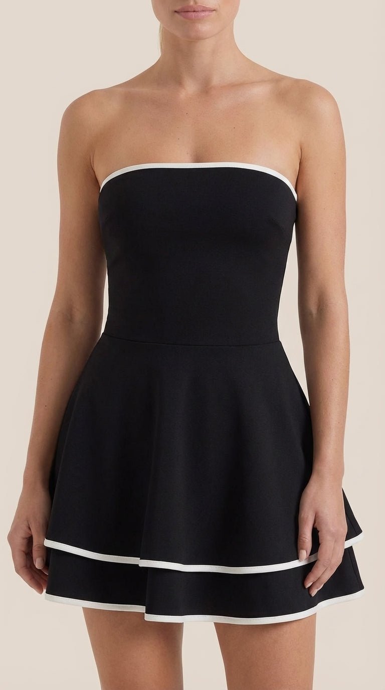 Ana Verónica™ | Vestido Mini Greta con Detalles Contrastantes