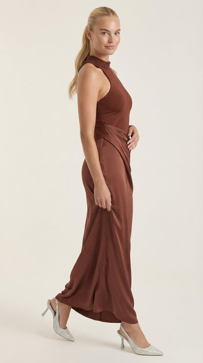 Ana Bonanza™ | Maxi Vestido Hester con Cuello Alto