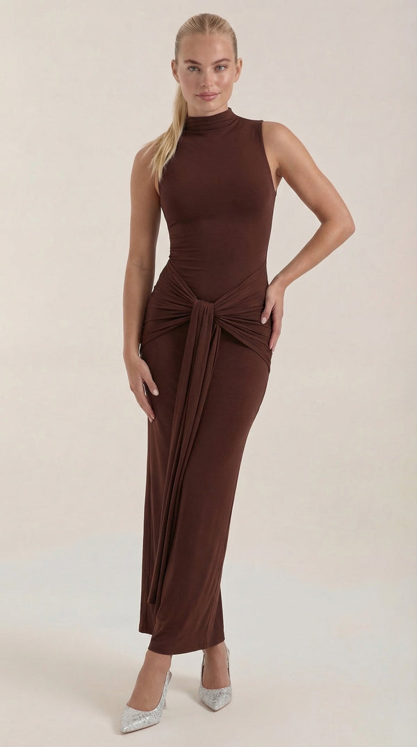 Ana Bonanza™ | Maxi Vestido Hester con Cuello Alto