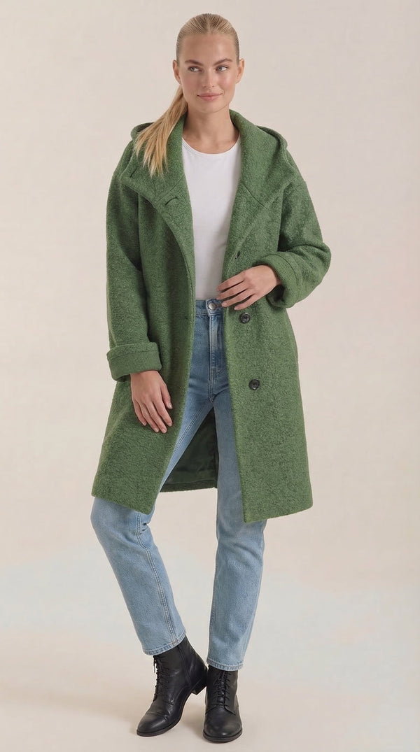 Ana Marely™ | Abrigo largo con capucha Meredith