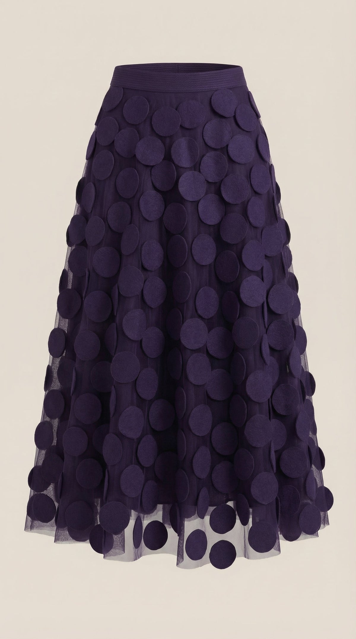 Costanza Amira™ | Falda Midi de Malla con Detalles de Puntos