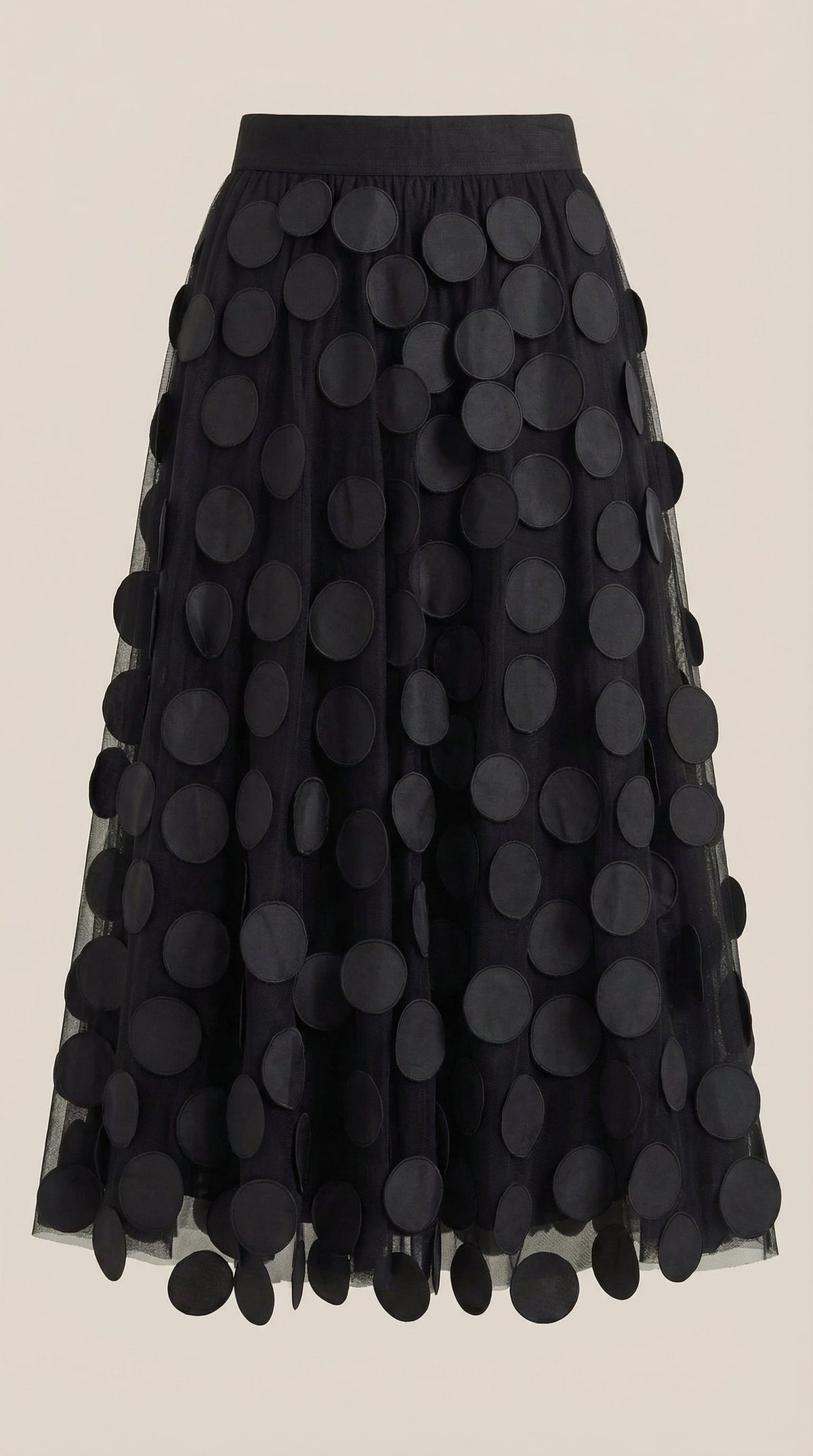Costanza Amira™ | Falda Midi de Malla con Detalles de Puntos