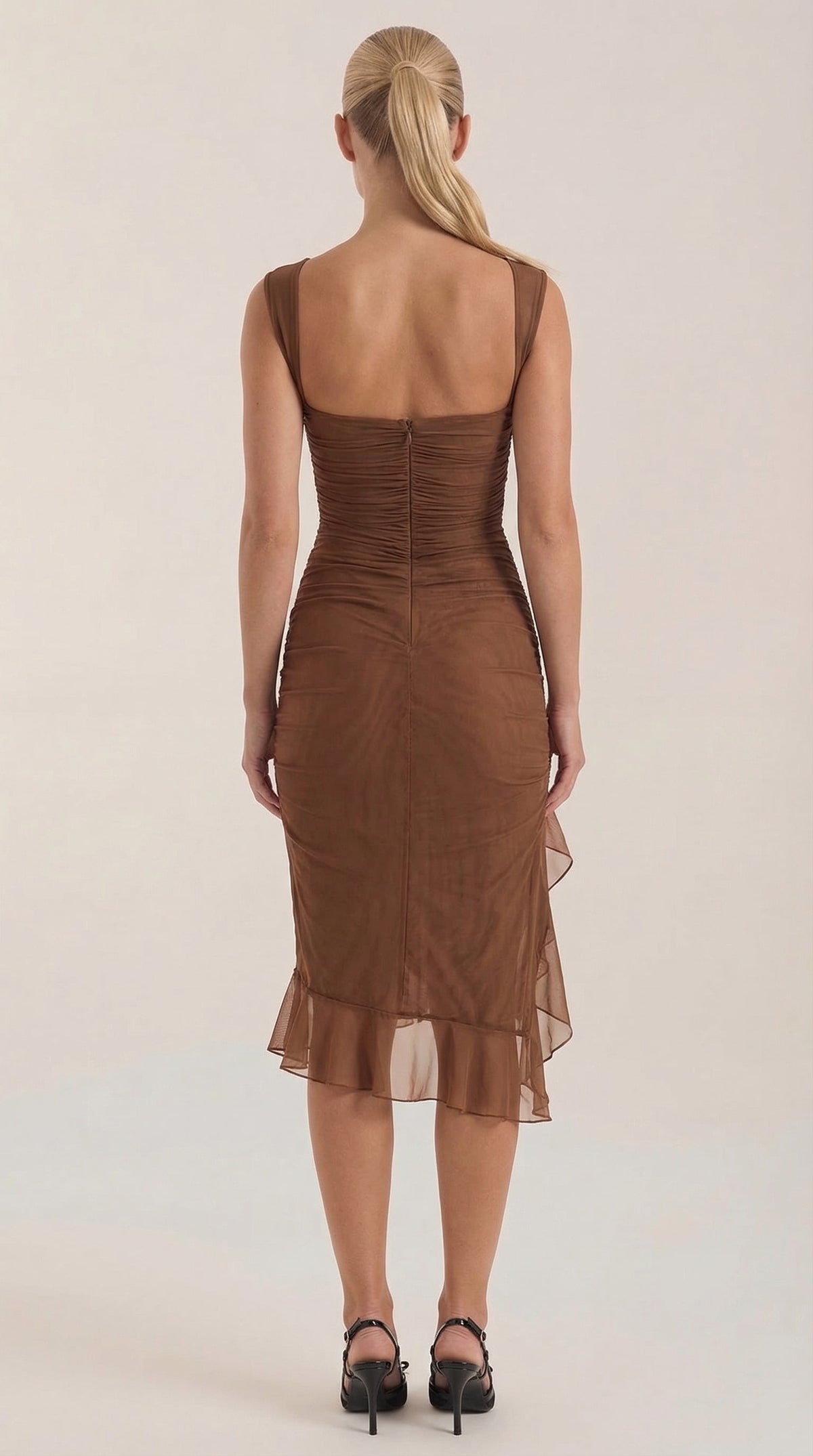 Rosa Saturnina™ | Vestido Midi Ramona con Detalles de Volantes