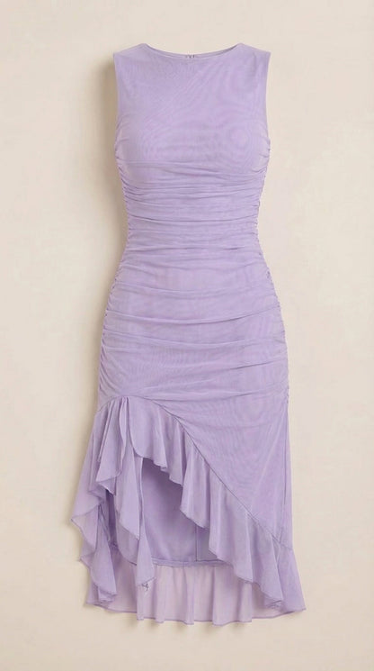 Rosa Saturnina™ | Vestido Midi Ramona con Detalles de Volantes