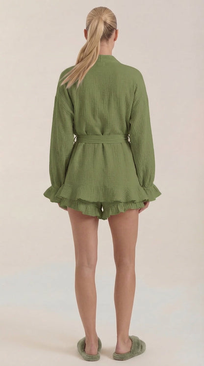 Rebecca Ophélie™ | Conjunto de vestido mini cruzado