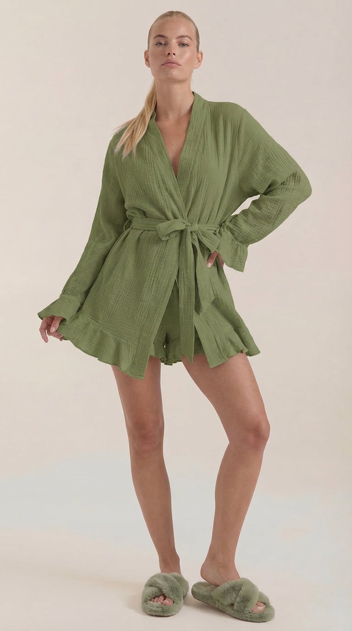 Rebecca Ophélie™ | Conjunto de vestido mini cruzado