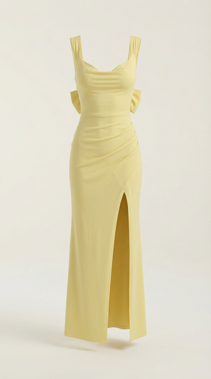 Ana Ronda™ | Vestido Maxi Rhoda con Detalles Fruncidos