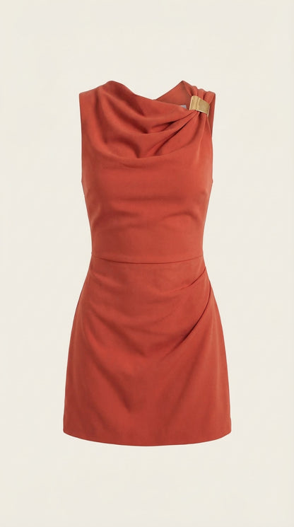 Ana Rosenda™ | Vestido Corto con Cuello de Cowl Rosalie