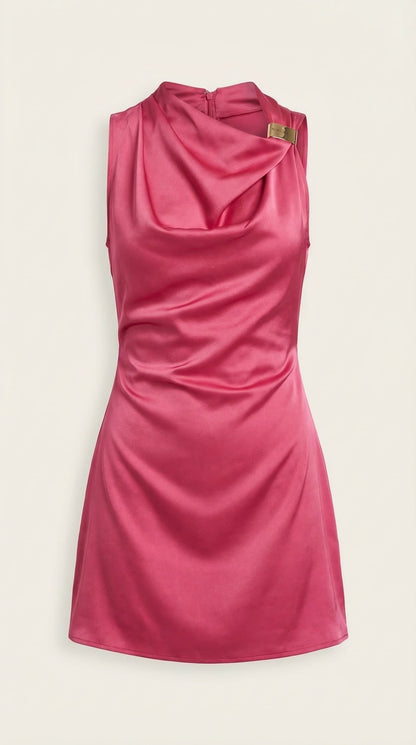 Ana Rosenda™ | Vestido Corto con Cuello de Cowl Rosalie