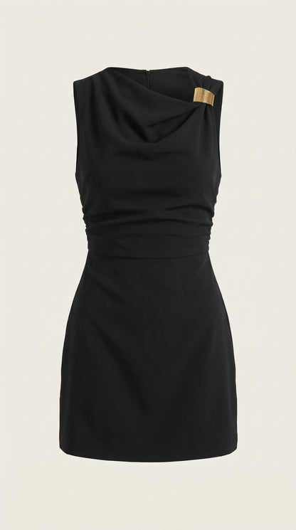 Ana Rosenda™ | Vestido Corto con Cuello de Cowl Rosalie
