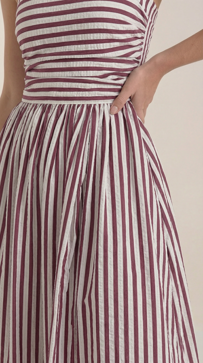 Aroa Edelmira™ | Vestido Largo a Rayas