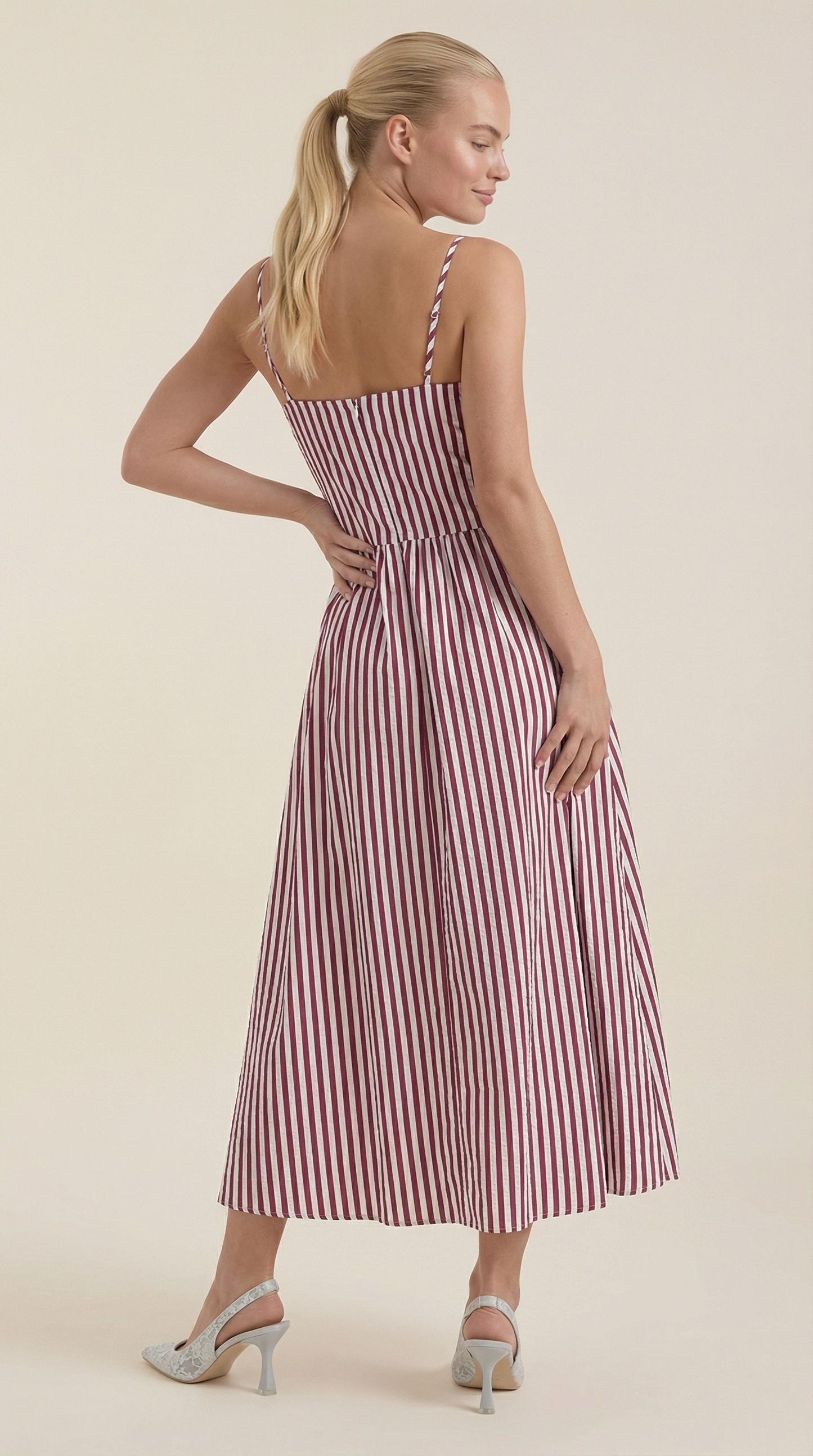 Ana Menta™ | Vestido largo Sandra con rayas