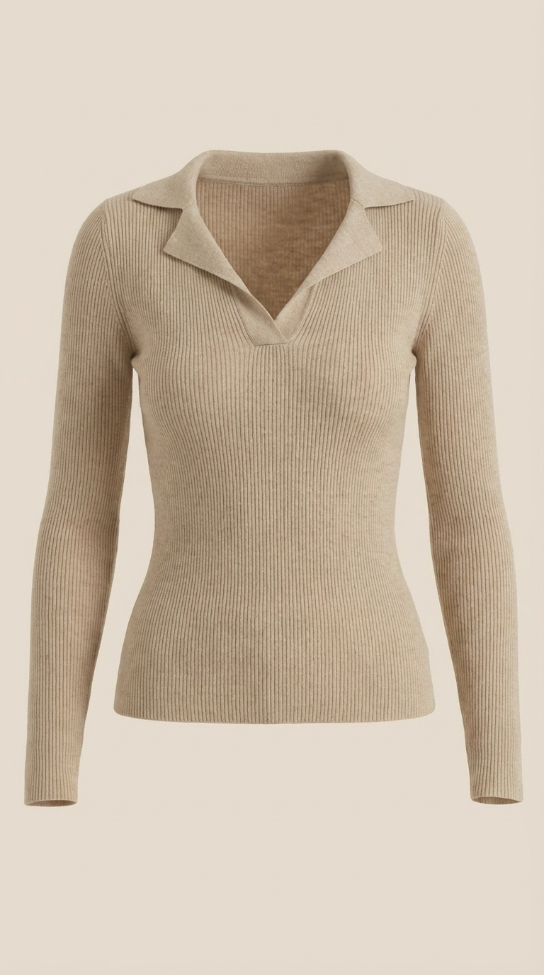 Ainara Etel™ | Suéter de punto con cuello elegante