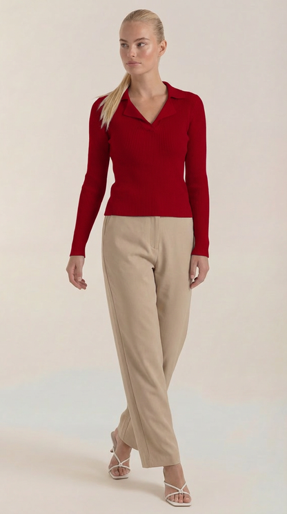 Ainara Etel™ | Suéter de punto con cuello elegante