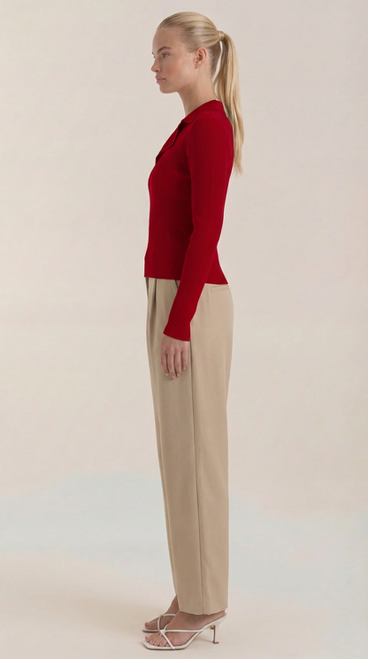 Ainara Etel™ | Suéter de punto con cuello elegante