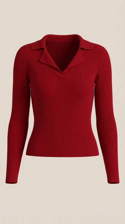 Ainara Etel™ | Suéter de punto con cuello elegante