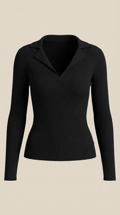 Ainara Etel™ | Suéter de punto con cuello elegante