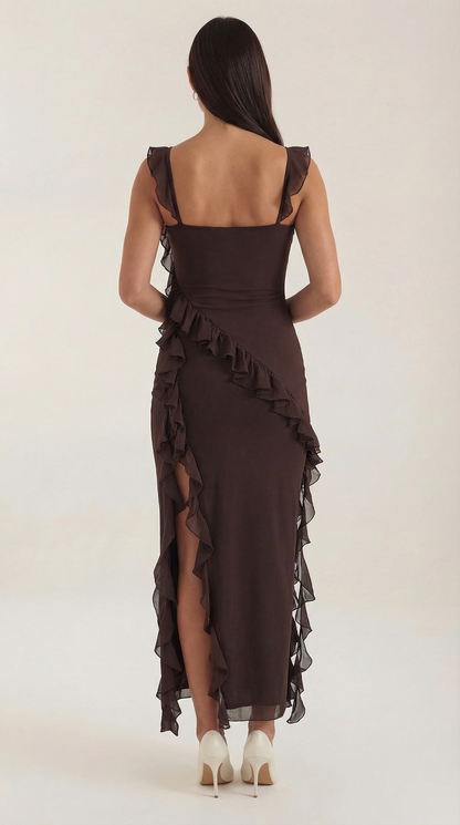 Rosa Jazmín™ | Maxi Vestido Susan con Detalles de Volantes