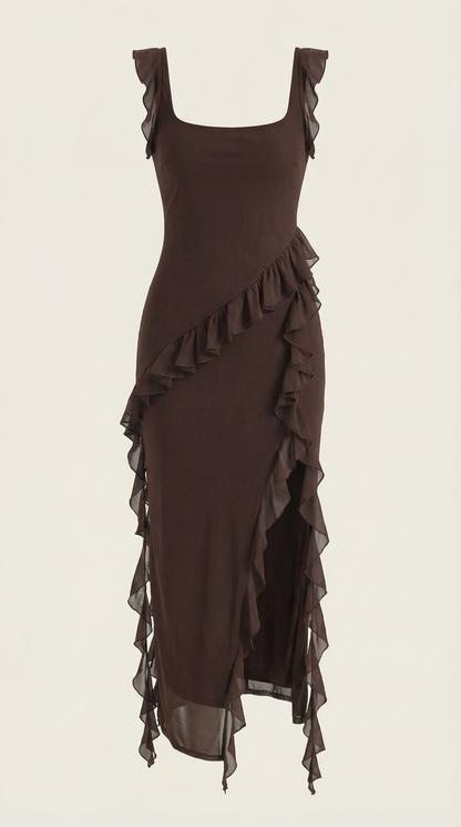 Rosa Jazmín™ | Maxi Vestido Susan con Detalles de Volantes