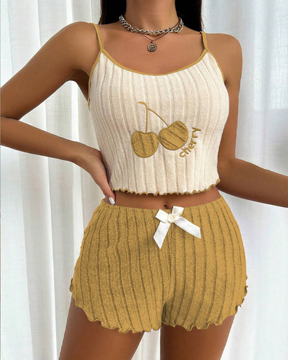 Cerise™ | Conjunto loungewear cherry de satén