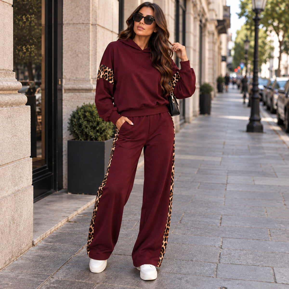 Sira™ | Two-Piece Hooded Set with Animal Print Detail