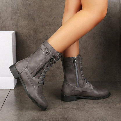 Valeria™ | Botas de Piel Ortopédicas con Cremallera Lateral