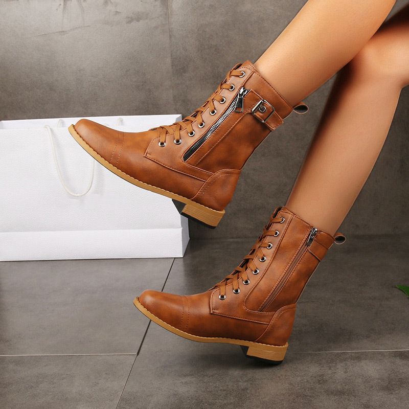 Valeria™ | Botas de Piel Ortopédicas con Cremallera Lateral