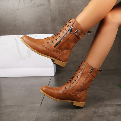 Valeria™ | Botas de Piel Ortopédicas con Cremallera Lateral