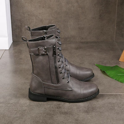 Valeria™ | Botas de Piel Ortopédicas con Cremallera Lateral