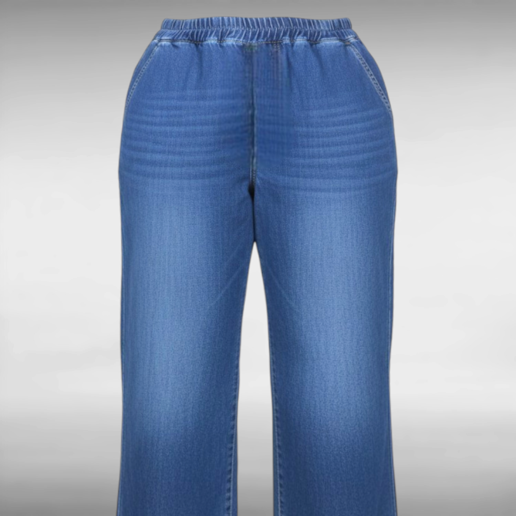 Renata™ | Jean taille haute élastique coupe palazzo