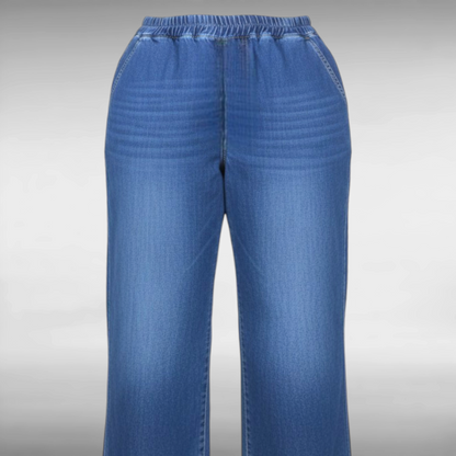 Renata™ | Jean taille haute élastique coupe palazzo