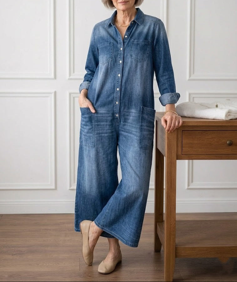 Icía™ | Mono denim con botones