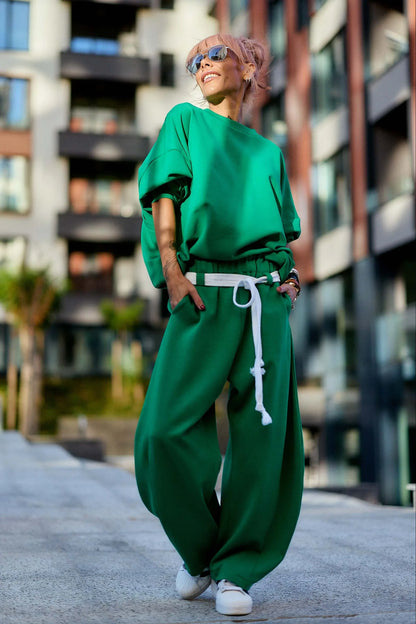 Valle™ | Oversized Sweatshirt Set with Open Back